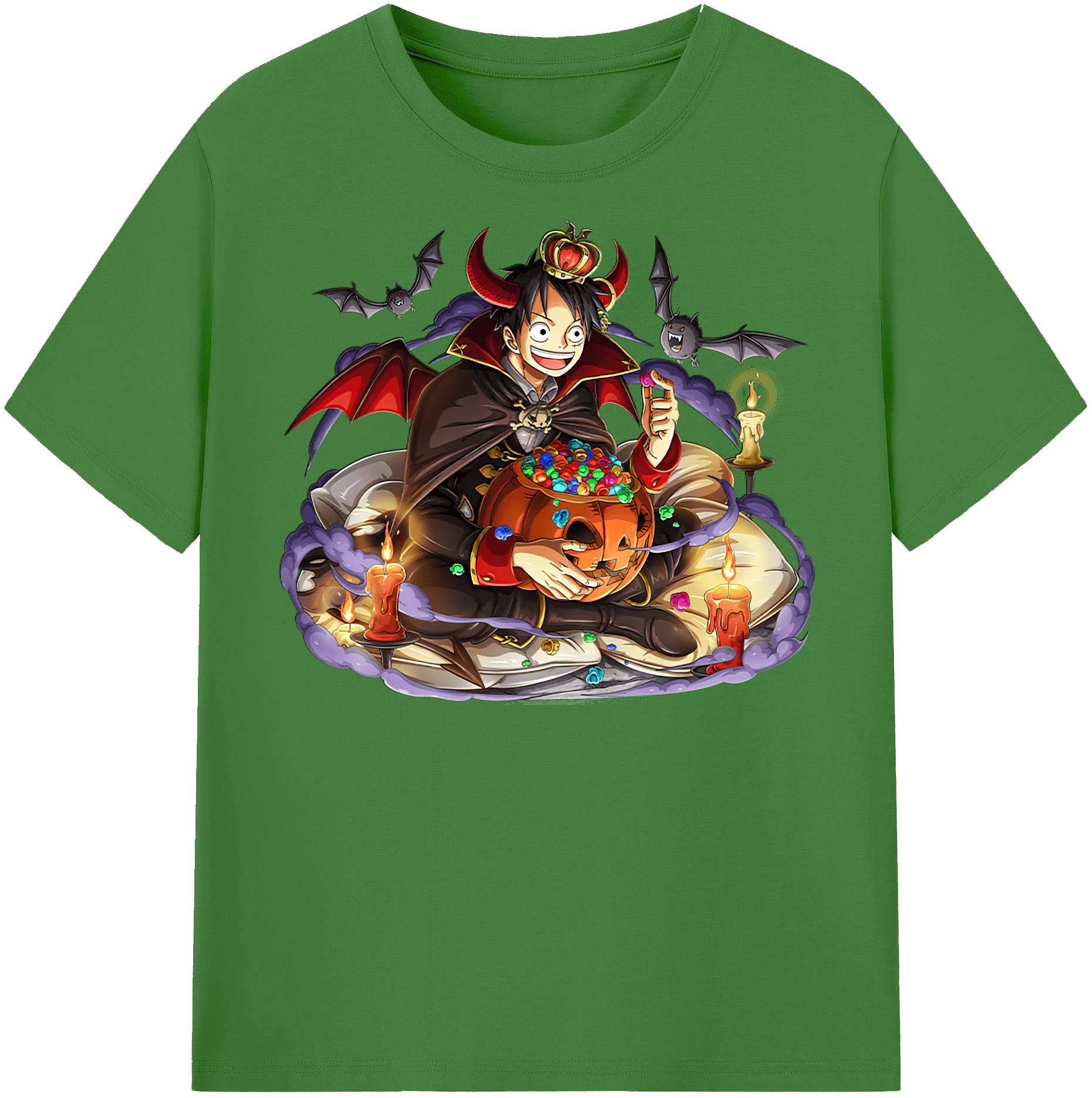 ワンピース モンキー・D・ルフィ ONE PIECE Monkey D. Luffy レディースカジュアルプリントTシャツ（綿100％）